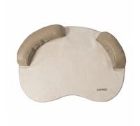 Harilla Rest Mat Pet Armrest Bed with Bolster Cushion Soft Leather Surface Raised Sides for Comfort Suitable for Cat and Dog Naps Home, Brown, S 45 35CM