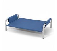 Harilla Resting Raised Bed Pet Cot Steel Structure Washable Oxford Removable Cover Suitable for Indoor Dogs Cats Rest and Recovery, Blue, Large 90x58x20cm