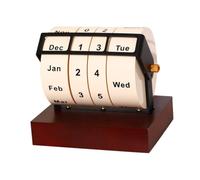 Harilla Rotary Desk Calendar with Wooden Stand,Tabletop Calendar Month W ay Date Display for Hotel Kitchen Study Room