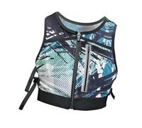 Harilla Running Vest Adults Reflective Trendy with Zipper Quick Drying Chest Bag Phone Pouch for Sports Night Walking Cycling Jogging, Blue