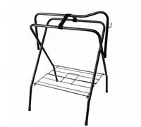 Harilla Saddle Rack Portable Stand Holder Organizer Sturdy Metal Frame With Foldable Saving Storage For Stable Tack Rooms And Barn Aisles suitable for equestrians grooming daily use