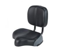 Harilla Saddle With Backrest Bike Seat Cushion Chair Pad Support Seat PU Leather suitable for daily commuting casual rides electric bike upgrades replacement use, Black And Grey, One Size