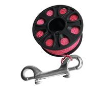 Harilla Scuba Gear Reel 30M Fluorescent Nylon Line for Underwater Navigation Stainless Steel Double Hook Accessories, Fluorescent Pink