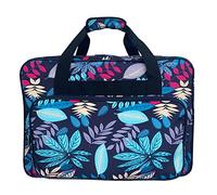 Harilla Sewing Machine Storage Tote Bag Sewing Machine Carrying Case Storage Cover Carrying Bag with Extra Pockets and Handles, Crochet Hooks Pocket, Dark Blue