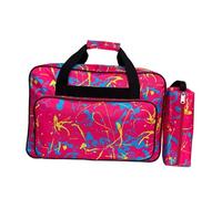 Harilla Sewing Machine Storage Tote Bag Sewing Machine Carrying Case Storage Cover Carrying Bag with Extra Pockets and Handles, Crochet Hooks Pocket,Pink