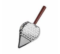 Harilla Stainless Litter Sifter Pet Waste er With Wooden Handle Resistant 304 Steel Deep Pointed Head Side Guards Suitable for home cleaning multi cat households pet owners