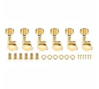 Harilla String Tuner Electric Guitar Locking Machine Head Zinc Alloy Peg Universal Compatibility Sealed Internal Mechanism Suitable for Beginners Professional Home Studio, Gold, 6R