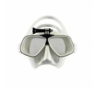 Harilla Swimming Goggles Diving Snorkel Facepiece Freediving Gear With Aluminum Alloy Frame Twin Lenses And Silicone Skirt Anti Fog Equalize Ease suitable for , Silver White , One Size