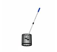 Harilla Table Tennis Ball Collection Device Picker Collector Pong With Pole And Large Basket Stainless Steel Body And Nylon Mesh suitable for practice courts training centers home, Round