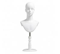 Harilla Tabletop Mannequin Head with Stand Versatile, Mannequin Bust with Wooden Base, for Styling Studios, Window Displays, Boutique Owners, Cosplayers, Style C