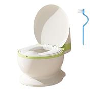 Harilla Toilet Training Potty Removable Potty Pot Lifelike Flush Button Realistic Toilet Potty Seat for Bedroom Infants Ages 0-7 Babies Girls Boys, Green PVC Seat