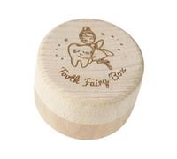 Harilla Tooth Holder Wooden Baby Box Multipurpose Collection Box Portable Tooth Fairy Box Wooden Tooth Storage Box for Birthday Gift, Style B