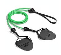 Harilla Training Pull Strap Swim Exercise Cord Resistance Band Hand Paddles Grips Latex And Nylon Construction With Consistent Tension For Stroke Form , Black Green , 50 Lbs