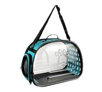 Harilla Travel Cat Carrier Bag for Pets, Bubble Design, Clear Tote for Small And Medium Dogs, Blue L