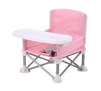Harilla Travel Feeding Chair Stable Seat with Storage Bag Food Tray Folding Booster Baby Dining Chair for Children Kids Infants Girls, Pink