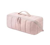 Harilla Travel Toiletry Case Portable Organizer with Open Sections for Tools Secure Elastic Loops Inner Zip Compartment Carry Handle Double Pull Zipper Nylon, Array, Pink, 35 15 15cm