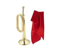 Harilla Trumpet Scouting Trumpet Bugle, Classic Blowing Bugle Solid Copper and Brass Bugle for Band, A