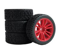 Harilla Vehicle Tire Maze Pattern Rally Wheel Slide Vehicle Sport Car Foam Insert Ready-to-Install Suitable for Hobby RC Vehicle Track Gravel asphalt Compatible, Red