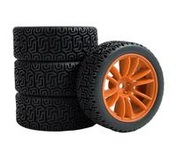 Harilla Vehicle Tire Maze Pattern Rally Wheel Slide Vehicle Sport Car Foam Insert Ready-to-Install Suitable for Hobby RC Vehicle Track Gravel asphalt Compatible, Orange