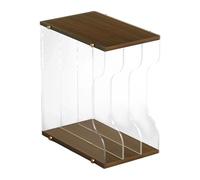 Harilla Vinyl Record Holder Stand Storage Rack Practical Lightweight Organizer CD Display Holder for CD Magazines Newspapers Office, Walnut Color 3 Grid