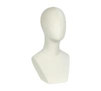 Harilla Wig Display Stand Jewelry Mannequin Bust, Hair Necklace Hat Display Holder, Pendant Chain Display Stand for Stylist Caps, white