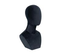 Harilla Wig Display Stand Jewelry Mannequin Bust, Hair Necklace Hat Display Holder, Pendant Chain Display Stand for Stylist Caps, black