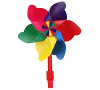 Harilla Windmill Bike Accessory, Easy Attachment Rotating Small Windmill Fun for Scooter Pushchair Most, Long pole colorful