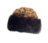 Harilla Winter Faux Fur Hat Warm Thick Cossack Hat Russian Style Winter Windproof Furry Cap Fashion Soft Snow Ski Caps for Ladies Travel Hiking Work Home Daily＆Outdoor (Coffee and Black)