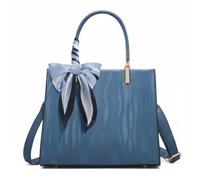 Harilla Women Handbag Tote Shoulder Bag Crossbody Purse Satchel Showcasing Embossed And Scarf PU Leather With Adjustable Strap And Lined Interior suitable for, Dark Blue