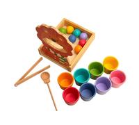 Harilla Wooden Balls in Cups Wooden Ball Toys Sensory Toys Number Counting Color Sorting and Matching Toy Early Education for Kids