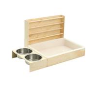 Harilla Wooden Bunny Hay Feeder Litter Pan for Gerbil Dwarf Hamster Guinea Pig