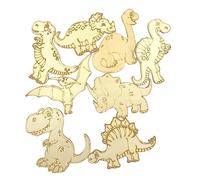 Harilla Wooden Dinosaur Cutouts Wooden Dinosaur Chips Unfinished Handmade Ornament Embellishments Dinosaur Pieces for Art Project Tags Wedding, without rope