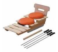Harilla Wooden Ice Sledge Toy For Skating Enthusiasts With Foldable Design And Adjustable Seat For And Storage For Outdoor Activities And Indoor Entertainment Suitable For Kids, Double Sled+Cushion