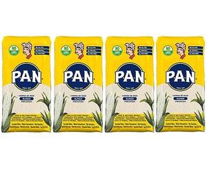 Harina PAN Pre-Cooked White Maize Meal - 1kg (Pack of 4)