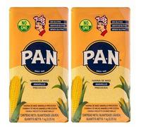 Harina PAN Pre-Cooked Yellow Maize Meal - 1kg (Pack of 2)