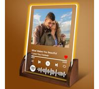 Harindiver Personalized Night Light with Spotify Plaque,Customized Gifts with Photos for Boyfriend Girlfriend,Customized Anniversary Memorial Christmas Birthday Gifts for Couples Her Him (Style 1)
