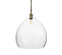 Harington Clear Dome Glass Pendant Light - Antique Brass - Se Home