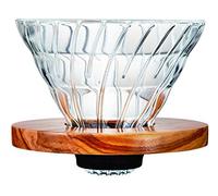 Hario V60 Dripper Glass Olive Wood 02 Size (1-4 Cups) + Measuring Scoop, 126 x 124 x 107 cm
