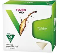 Hario 100-Piece Misarashi Paper Filter for 01 Dripper, Natural, Without Tabs
