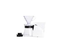 Hario Pour Over Kit with 700 ml V60 Dripper/Coffee Server/Filter Papers/Measuring Scoop, Plastic, Transparent, 4-Piece