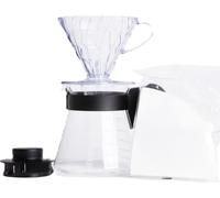 Hario Pour Over Kit with 700 ml V60 Dripper/Coffee Server/Filter Papers/Measuring Scoop, Plastic, Transparent, 4-Piece
