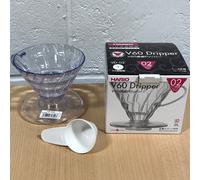 Hario V60 02 Transparent Clear Plastic Dripper, Brand New,Made in Japan (VD-02T)