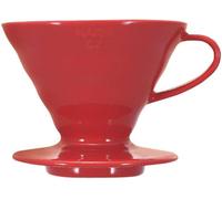 Hario V60 Ceramic Coffee Dripper | V-Shaped Cone Coffee Dripper With Heat Retention, Red, Size 02