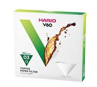 Hario V60 Coffee Filter Papers 40 Sheets, White, Size 3-40pcs