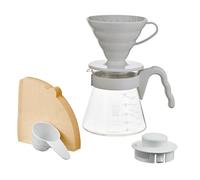 HARIO KIT V60 LIGHT GRAY GLASS AND PP 1-4 CUPS