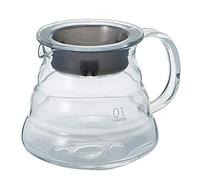 Hario V60 Range Server | Glass Portable Heat Resistant Coffee Pot & Serving Jug with Handle, Clear, 360ml