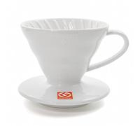 HARIO V60 Plastic Coffee Dripper, White, Size 2