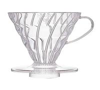 HARIO V60 Plastic V-Shaped Cone Coffee Dripper with Heat Retention, 400 milliliters,Transparent, Size 02, Acrylonitrile-styrene Resin Polypropylene, 2