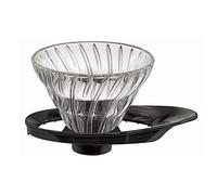 HARIO V60 VDGR-01-B Heat Resistant Glass Clear Dripper, 01, for 1 to 2 Cups, Black, Made in Japan