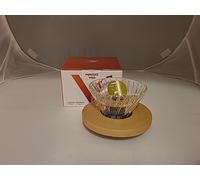 HARIO VDGR-01-OV V60 Heat Resistant Glass Transparent Coffee Dripper Olive Wood 01 Coffee Drip for 1-2 Cups